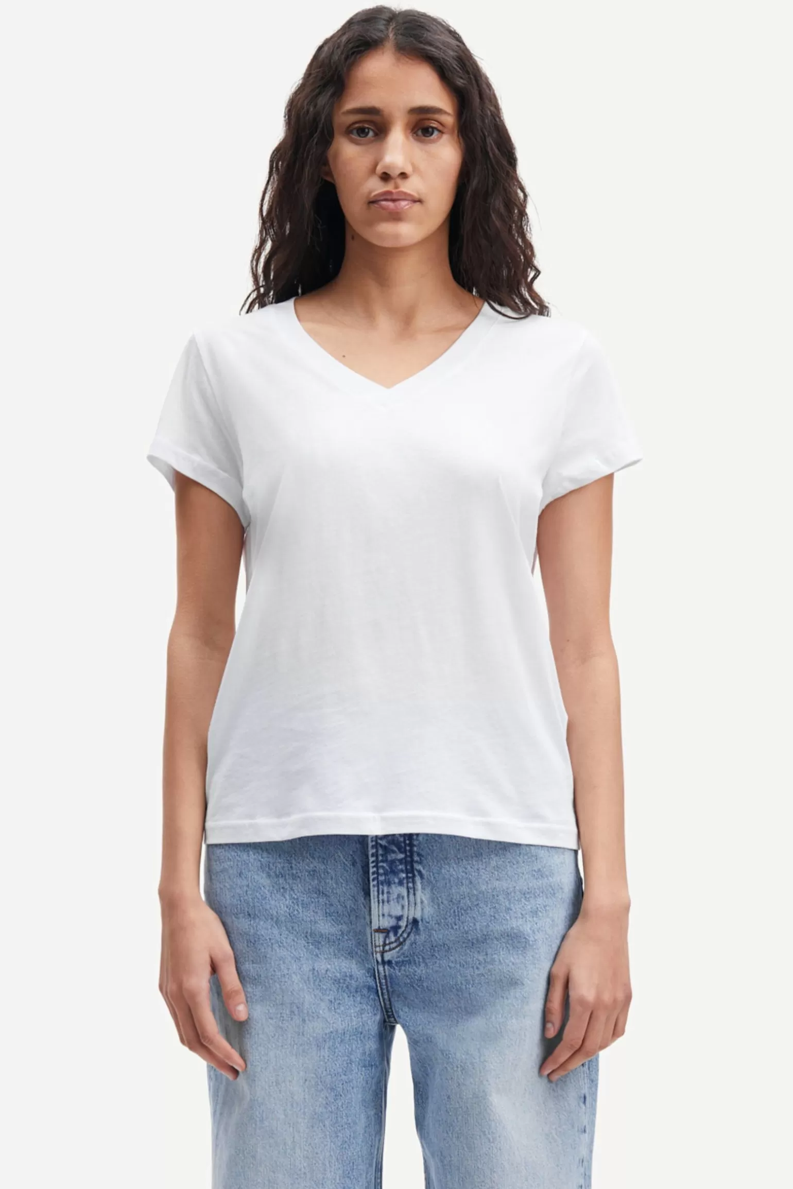 Dame Samsøe Samsøe T-shirts & Toppe*SOLLY V-N T-SHIRT 205