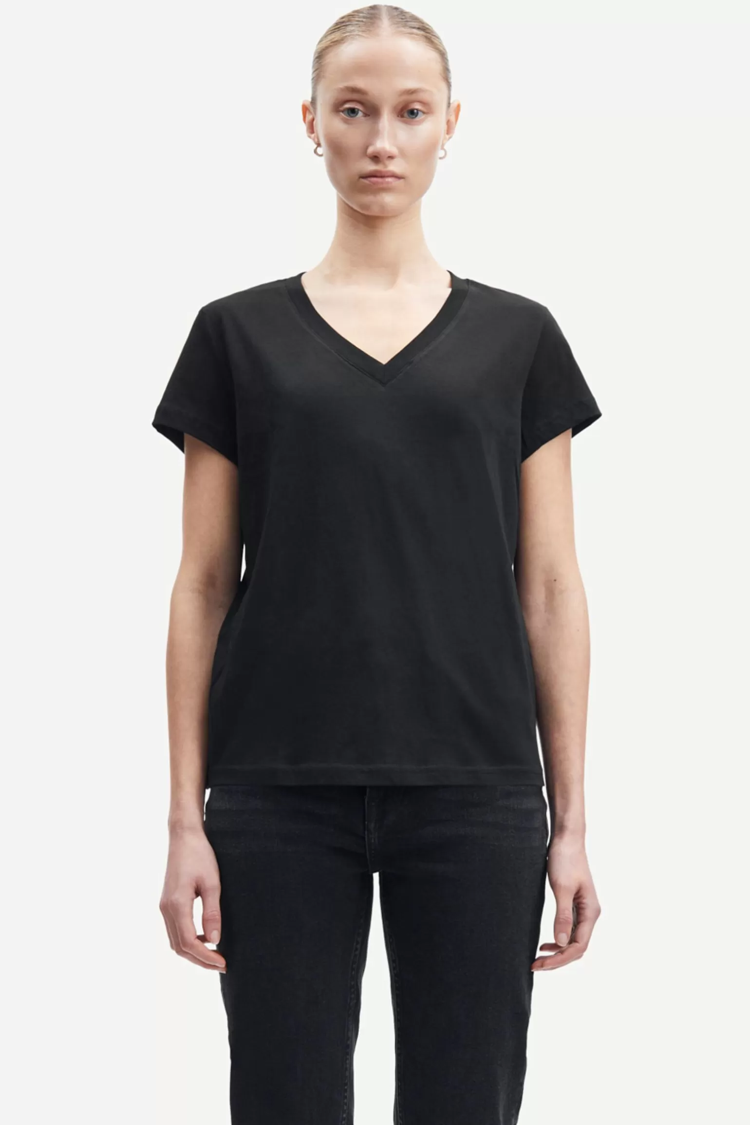 Dame Samsøe Samsøe T-shirts & Toppe*SOLLY V-N T-SHIRT 205