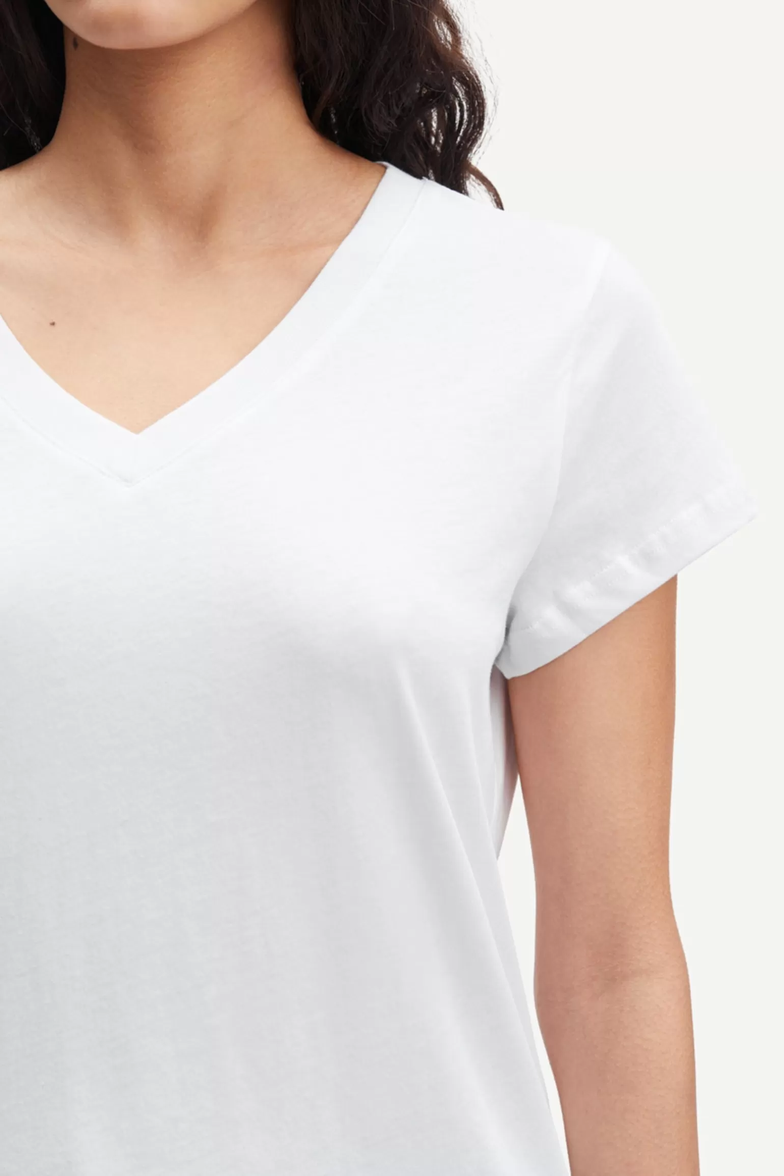 Dame Samsøe Samsøe T-shirts & Toppe*SOLLY V-N T-SHIRT 205